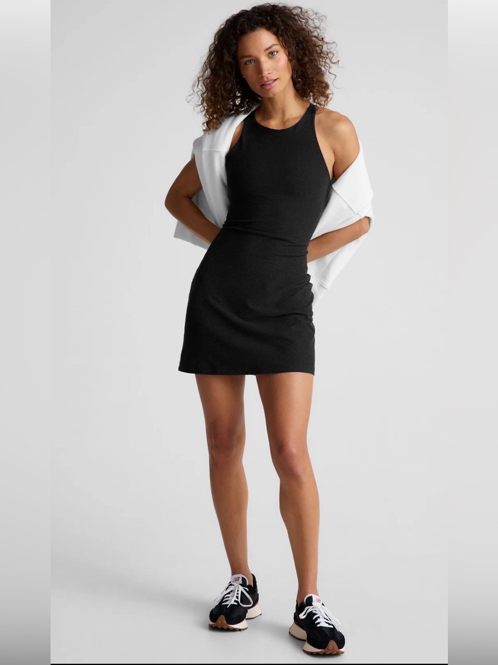 Beyond Yoga Black Sleeveless Halter Mini Dress